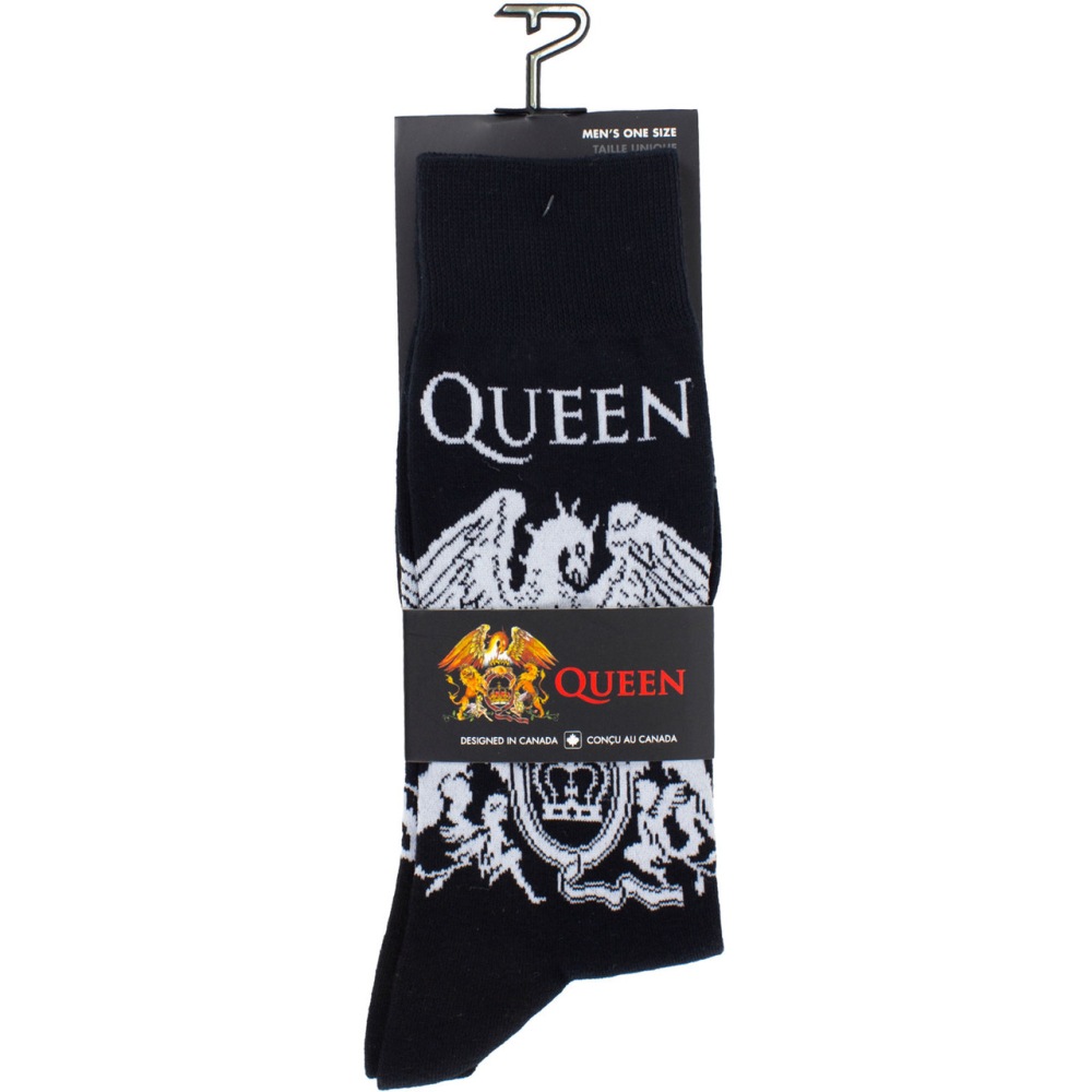 Queen - White Crest Socken - Schwarz/Weiß
